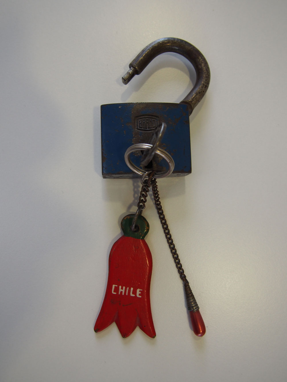 'Lock for trunk: Italy to Argentina post World War II', used by Eva Herzfeld & Vinko Bacic. (Photo: Lydia Cole)