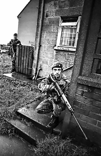 © Copyright Paul Crispin - photograph of British soldiers in Belfast during 1986