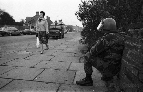 © Copyright Paul Crispin - photograph of British soldiers in Belfast during 1986