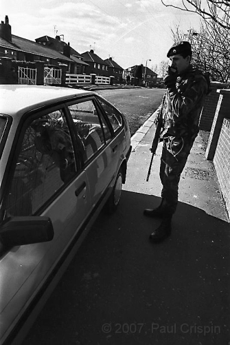 © Copyright Paul Crispin - photograph of British soldiers in Belfast during 1986