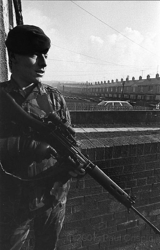 © Copyright Paul Crispin - photograph of British soldiers in Belfast during 1986